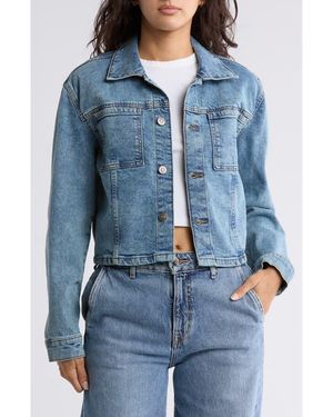 Hudson Jeans Micro Crop Denim Jacket - Blue