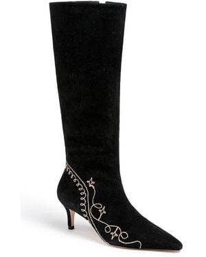 Cinq À Sept Casey Embroidered Tall Boot - Black