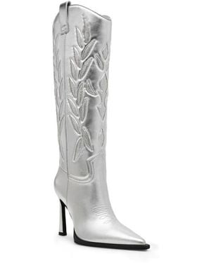 Steve Madden Kinzee Pointed Toe Western Boot - White