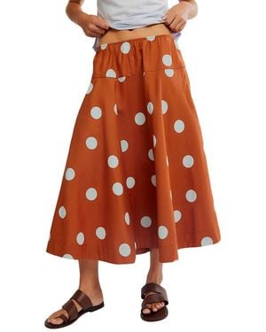 Free People Betty Drop Waist Maxi Skirt - Orange