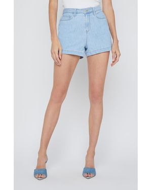 L'Agence Gina High Waist Denim Shorts - Blue