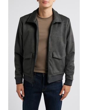 Robert Barakett Faux Suede Pilot Jacket - Black
