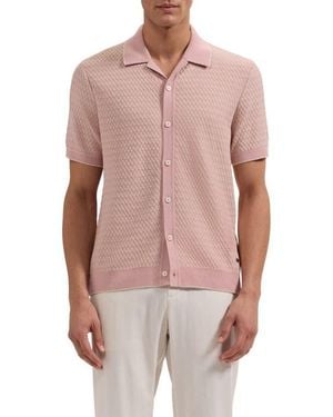 Bugatchi Short Sleeve Cardigan - Pink