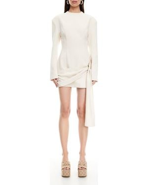 Lioness Martini Long Sleeve Draped Minidress - White