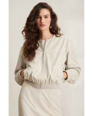 Nordstrom Suede Bomber Jacket - Natural