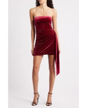 Sonya Moda Seraphina Strapless Velvet Minidress - Red