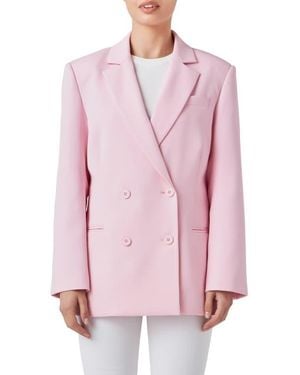 Endless Rose Double Breasted Blazer - Pink
