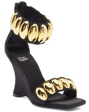 Jeffrey Campbell Shuri Ankle Cuff Wedge Sandal - Black