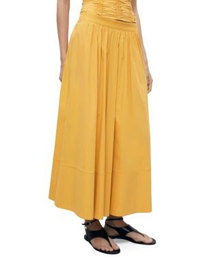 Mango Sunny Cotton Blend Skirt - Yellow