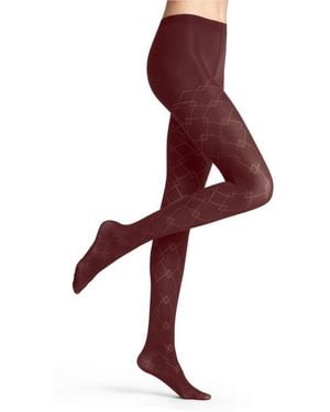 FALKE Check Mate Tights - Red