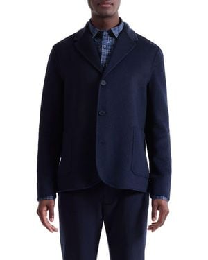 Bugatchi Felted Wool Blend Three Button Blazer - Blue
