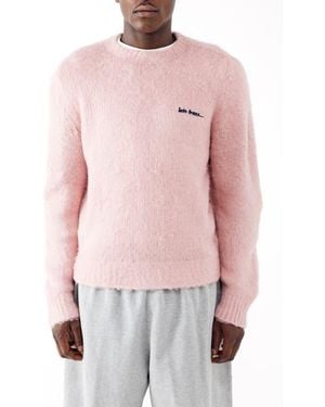 iets frans... Brushed If Embroidered Crewneck Sweater - Pink