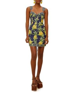 FARM Rio Delicate Pineapple Minidress - Yellow