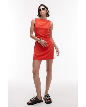 TOPSHOP Twist Shoulder Minidress - Red