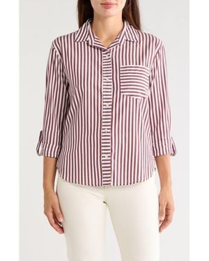 Beach Lunch Lounge Carson Stripe Button-Up Shirt - Pink