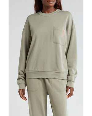 Lunya Silksweats Oversize Cotton Blend Pajama Sweatshirt - Green