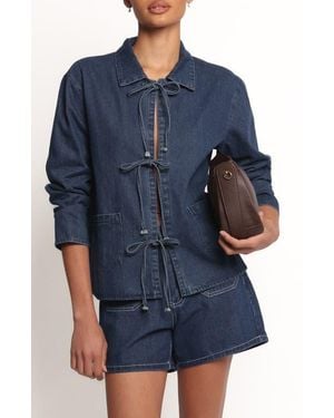 Petal & Pup Avon Bow Front Shacket - Blue