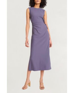 Luxely Side Tie Sleeveless Dress - Purple