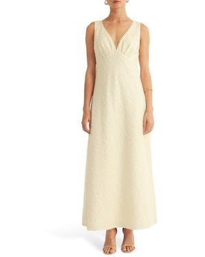Arose Studio Leilani Embellished Sleeveless Maxi Dress - Natural