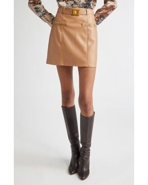 L'Agence Yvette Vegan Leather Mini Skirt - Multicolor