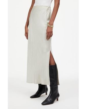Madewell Satin Maxi Slip Skirt - White