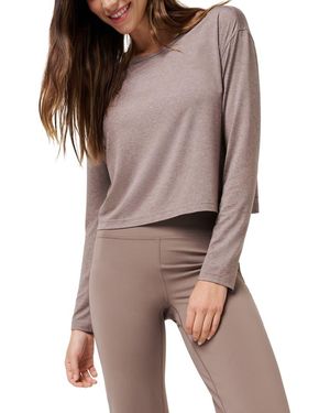 Travis Mathew Celestia Long Sleeve Performance T-Shirt - Brown