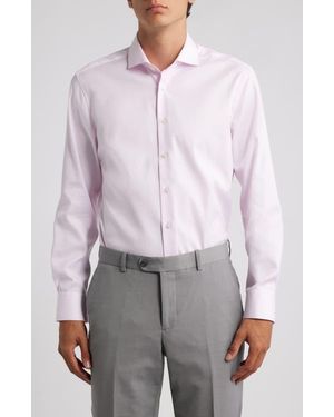 Eterna Slim Fit Non-Iron Cotton Twill Cover Shirt - Gray