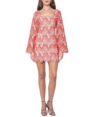Adelyn Rae Regina Scallop Long Sleeve Minidress - Red