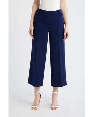 Anne Klein Wide Leg Crop Pants - Blue