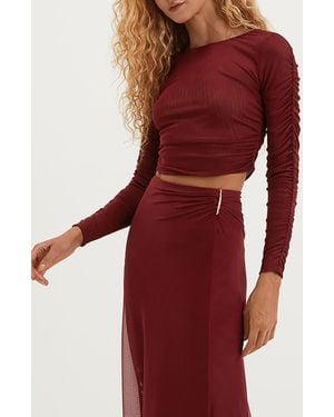 ViX Mira Long Sleeve Cover-Up Top - Red