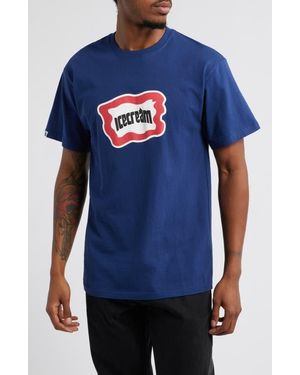 ICECREAM Outline Logo Graphic T-Shirt - Blue