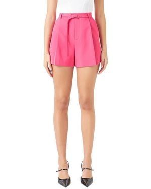 Endless Rose Belted High Waist Shorts - Pink