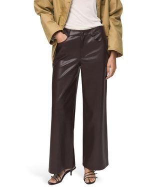 Mango Faux Leather Straight Leg Pants - Multicolor