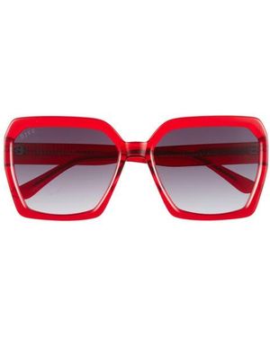 DIFF Sloane 54Mm Square Sunglasses - Red