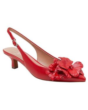 Linea Paolo Castiel Slingback Pointed Toe Kitten Heel Pump - Red