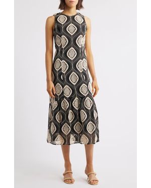 Adelyn Rae Austrid Embroidered Sleeveless Dress - Multicolor