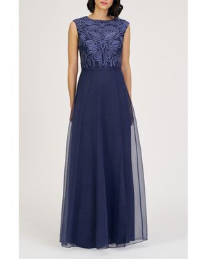 JS Collections Keira Soutache Lace Bodice Gown - Blue