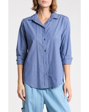 Beach Lunch Lounge Belly Cotton Shirt - Blue