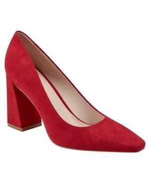 Marc Fisher Yalina Pointed Toe Block Heel Pump - Red