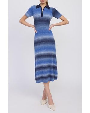 En Saison Ora Rib Midi Sweater Dress - Blue