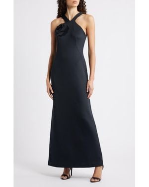 Lilly Pulitzer Gianna Rosette Halter Maxi Dress - Blue
