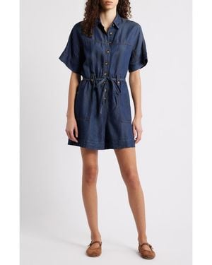 FRNCH Mariselle Denim Romper - Blue