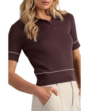 Rhone Birdie Rib Polo Sweater - Purple