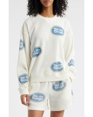 The Mayfair Group You Are Enough Crewneck Sweatshirt - White