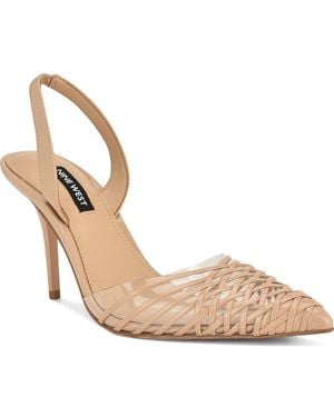 Nine West Pemma Slingback Pointed Cap Toe Pump - Metallic