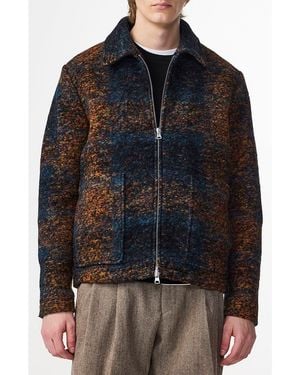 NN07 Gael 8267 Wool Blend Jacquard Shirt Jacket - Black