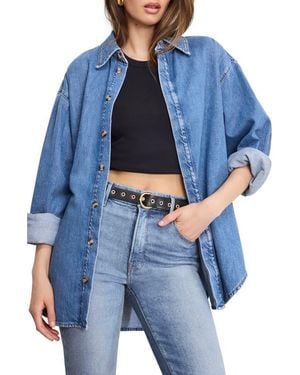 GOOD AMERICAN Oversized Denim Shirt - Blue