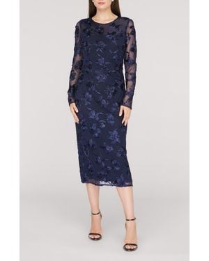 JS Collections Kori Long Sleeve Cocktail Dress - Blue