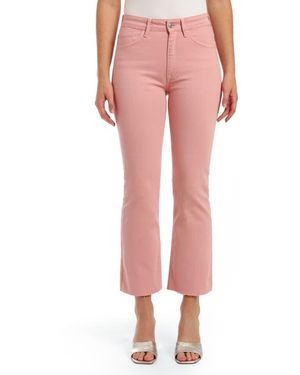 Mavi Anika High Waist Raw Hem Crop Flare Jeans - Pink