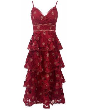 Arose Studio Brienne Polka Dot Lace Midi Dress in Blue | Lyst Arose Studio Brienne Polka Dot Lace Midi Dress in Blue | Lyst